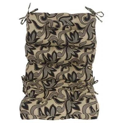 Blazing Needles Tapestry Tufted Seat/back Chair Cushion In Checkered Scroll