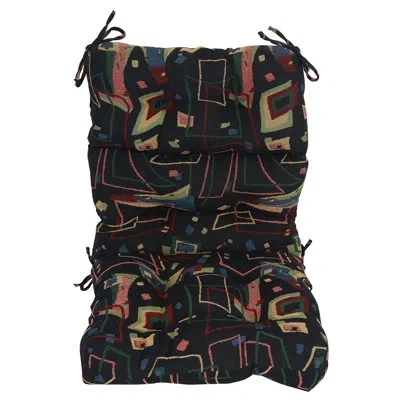 Blazing Needles Tapestry Tufted Seat/back Chair Cushion In Spin City