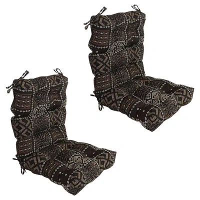 Blazing Needles Tapestry Tufted Seat/back Chair Cushions (set Of 2) In Congo