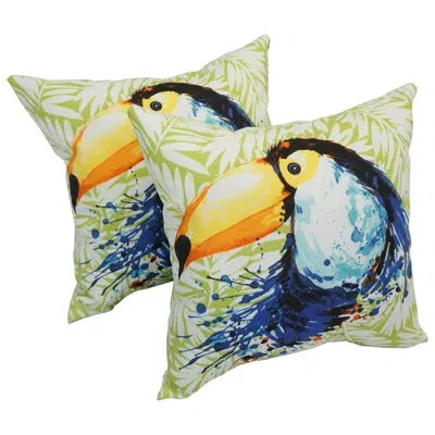 Blazing Needles Toucan Leaf Indoor/outdoor Throw Pillows