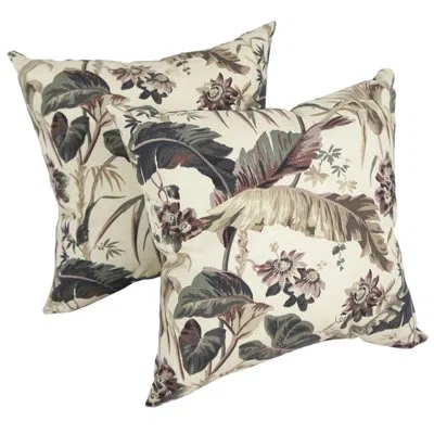 Blazing Needles Tropical Indoor/outdoor Throw Pillow In Tropical Crème