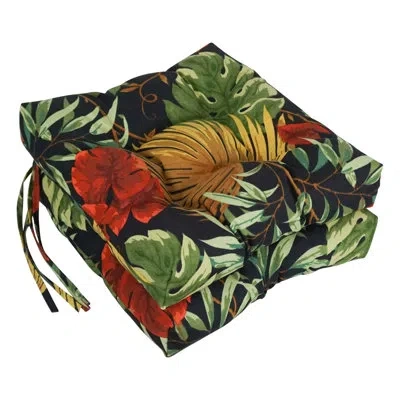 Blazing Needles Tropique Outdoor Lounge Chair Cushion In Tropique Raven