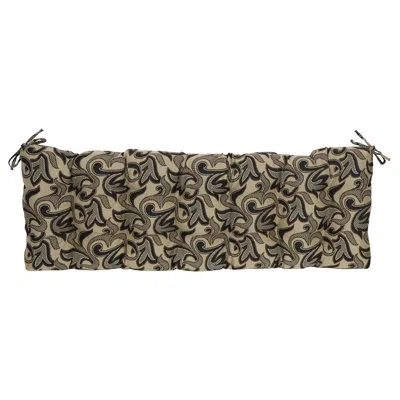 Blazing Needles Tufted Tapestry Bench Cushion In Checkered Scroll