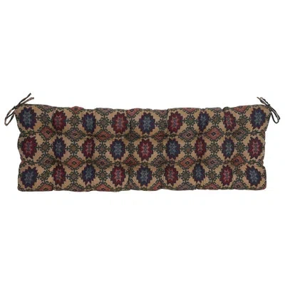Blazing Needles Tufted Tapestry Bench Cushion In Palomino