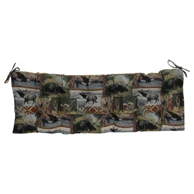 Blazing Needles Tufted Tapestry Bench Cushion In Wild North