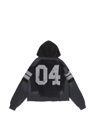 Bldg4 Frame Kangaroo-pocket Hoodie In Black