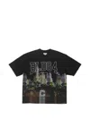 Bldg4 Graphic-print Distressed T-shirt In Black