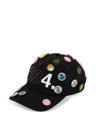 Bldg4 Numbered Pin-embellished Baseball Cap In Black