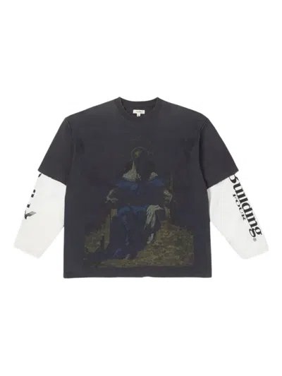 Bldg4 Stove God Long-sleeve T-shirt In Black