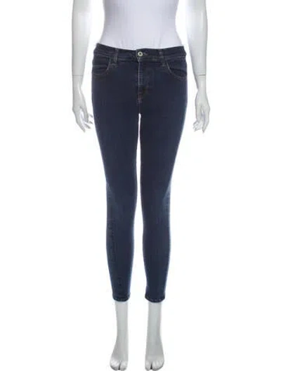 Pre-owned Bldwn Mid-rise Skinny Leg Jeans In Blue