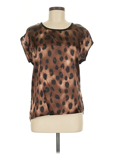 Pre-owned B'leev Short Sleeve Blouse In Brown