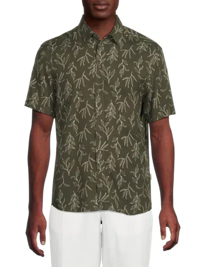 Blend Men's Ace Leaf-print Viscose Shirt