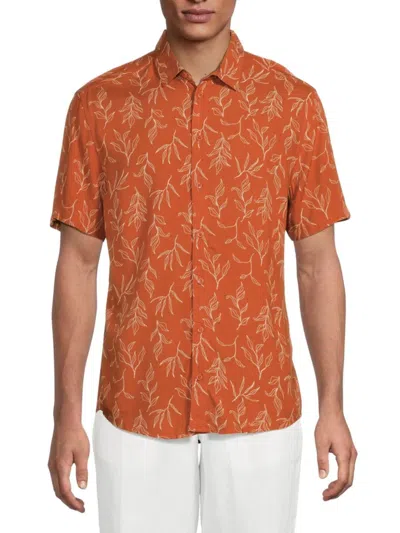 Blend Men's Ace Leaf-print Viscose Shirt
