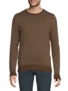 Blend Men's Bhalen Textured Cotton- Sweater In Brown