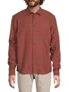 Blend Men's Bharnel Check Cotton Shirt In Red
