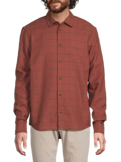 Blend Men's Bharnel Check Cotton Shirt In Red