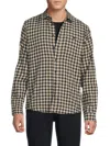 Blend Men's Bhaugo Gingham Shirt In Brown