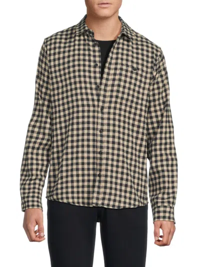 Blend Men's Bhaugo Gingham Shirt In Brown