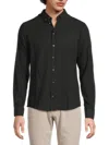 Blend Men's Cotton Button-down Shirt In Black