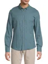 Blend Men's Cotton Button-down Shirt In Blue