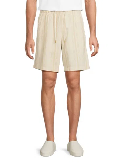 Blend Men's Miles Striped Cotton Shorts In Brown