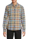 Blend Men's Plaid Cotton Flannel Shirt In Blue