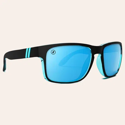 Blenders Canyon Matte Black & Fortune Blue Mirror Polarized Sunglasses
