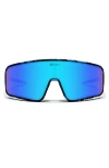 Blenders Eyewear Eclipse 99mm Polarized Shield Sunglasses In Blue
