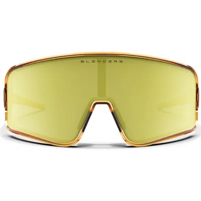 Blenders Eyewear Eclipse 99mm Polarized Shield Sunglasses In Yellow