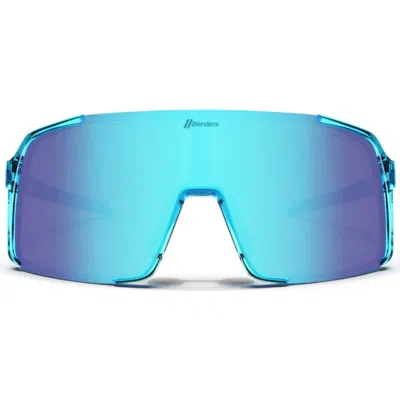 Blenders Eyewear Exposé 132mm Polarized Semi Rimless Shield Sunglasses In Blue