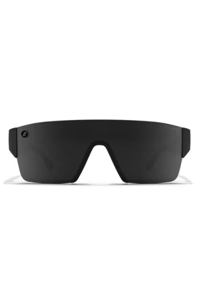 Blenders Eyewear Kingpin 99mm Polarized Shield Sunglasses In Black