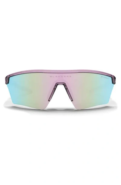 Blenders Eyewear Pacer 99mm Polarized Semi Rimless Shield Sunglasses In Multi