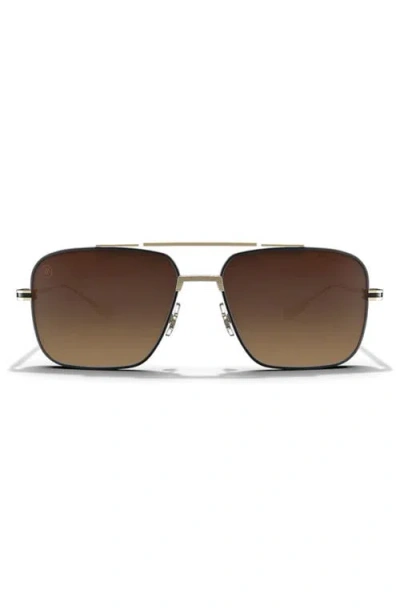 Blenders Eyewear Phoenix 56mm Polarized Aviator Sunglasses In Brown