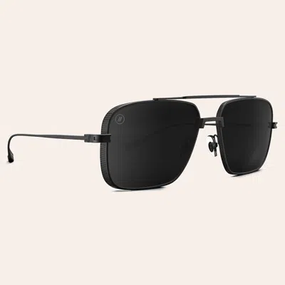 Blenders Phoenix Matte Black & Smoke Black Polarized Sunglasses In Blue