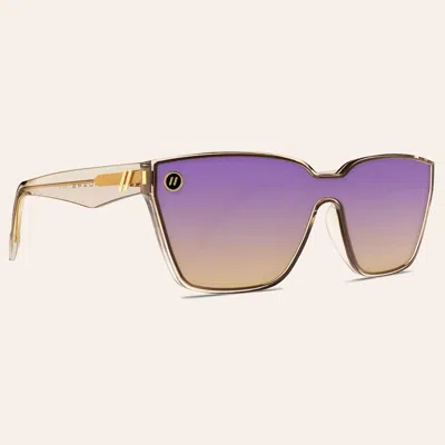 Blenders Women's Mave X2 Gloss Tan & Lavender Champagne Mirror Polarized Sunglasses