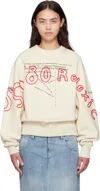 Bless Beige Reflexic Multicollection Sweatshirt In White