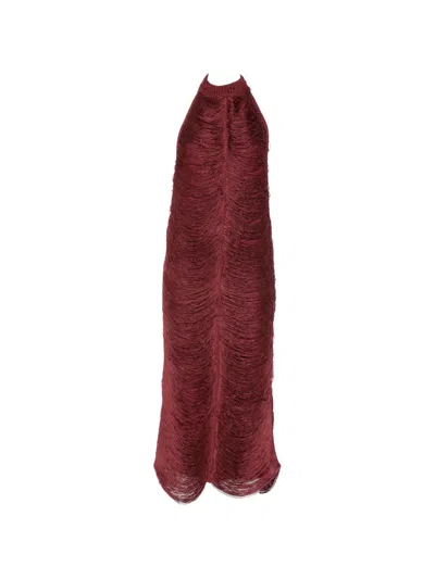 Bless Beryl Sleeveless Midi Dress In Burgundy