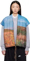 Bless Blue Lining Vest In Multi