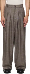 Bless Brown & Blue N°80 Ultrawidepleated Trousers In Neutral