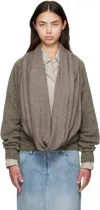 Bless Brown Waterfall Har Sweater In Brown