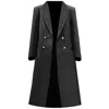 Bless By Bless Iiib Double Breasted Blazer Trench Coat Black Women In Black