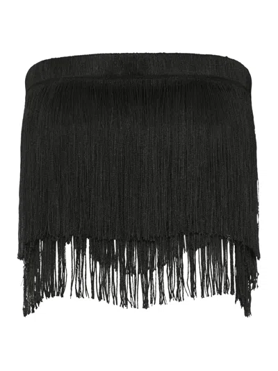 Bless Dara Top With Fringes In Black