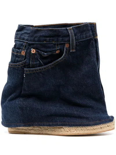 Bless Denim Wedge-heel Espadrilles In Blue