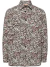 Bless Floral-print Shirt Jacket In Neutrals