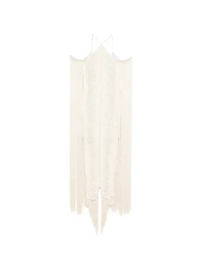 Bless Jade Fringed Dress In Neutral