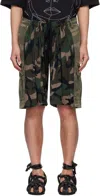 Bless Khaki Camouflage 'overcamoujerseyshorts' Shorts In Camouflage