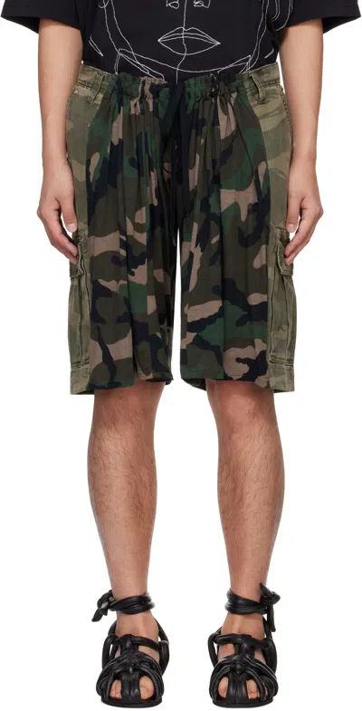Bless Khaki Camouflage 'overcamoujerseyshorts' Shorts