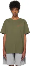 Bless Khaki N°79 Multicollection V T-shirt In Khaki Brown / Red