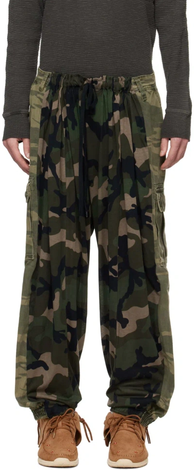 Bless Khaki Overcamojersey Cargo Trousers In Camo