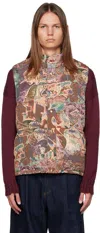 Bless Multicolor Zip Down Vest In Gobelin Graffiti
